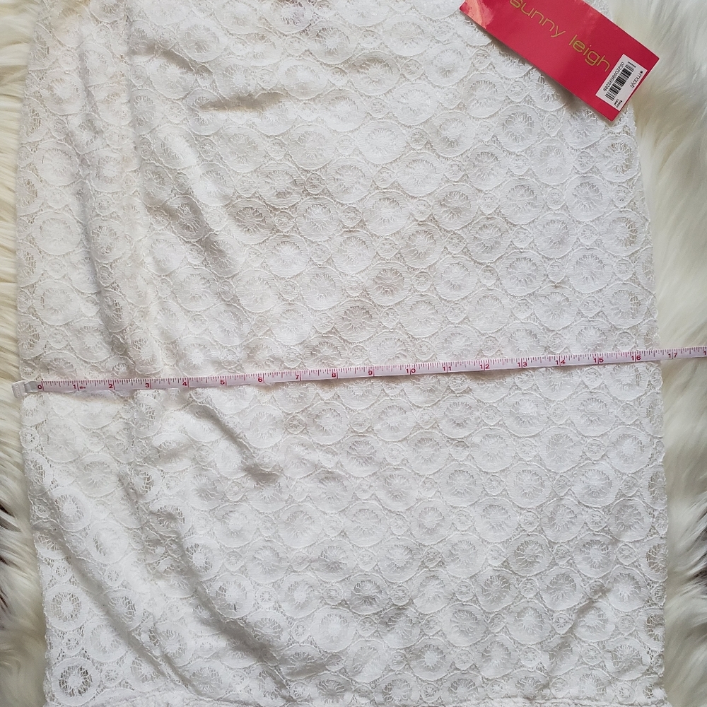 NWT White Lace Midi Skirt Ruffle - Picture 4 of 8